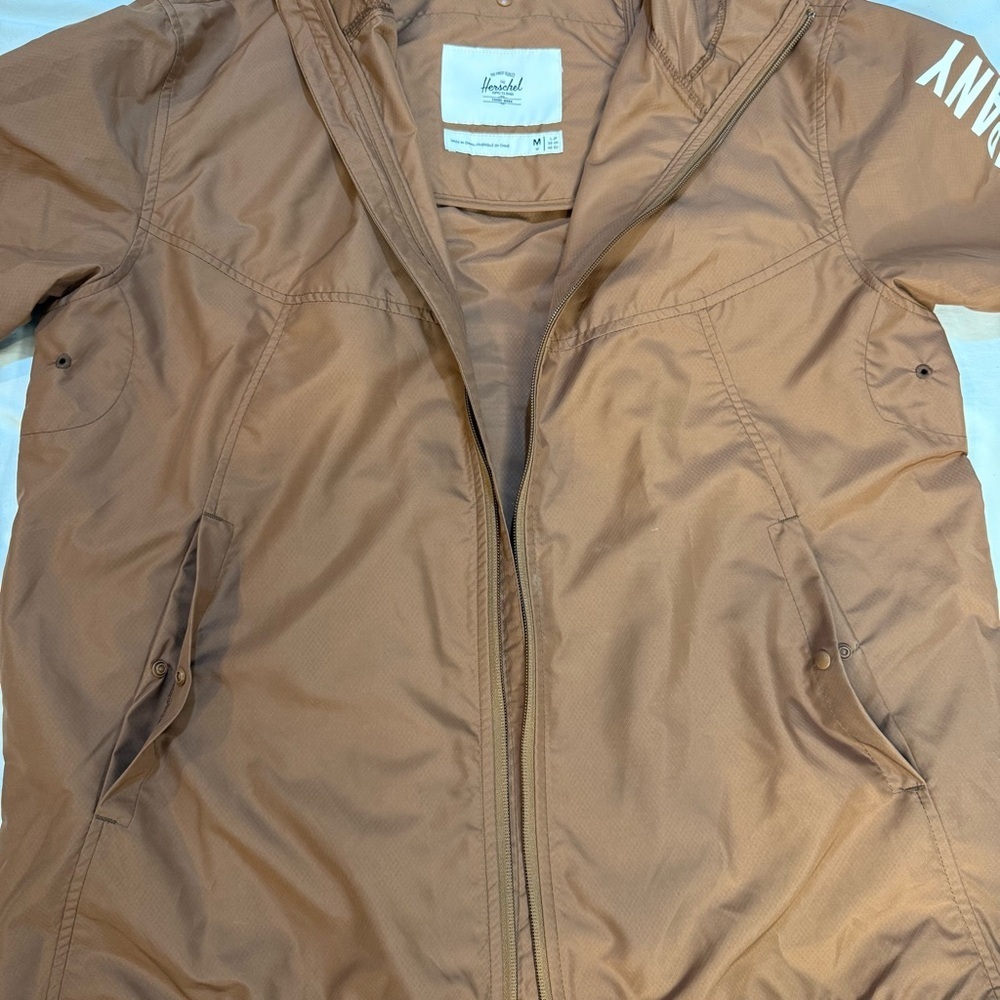 Herschel Supply Co. Packable Brown Voyage Wind Breaker Zip Up Jacket Size Medium - Picture 7 of 10